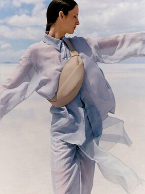 Polene Neyu Edition Smooth Leather Taupe Sling Bag